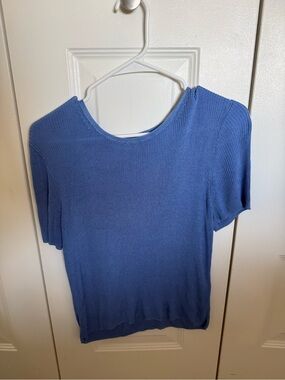 Madewell Women’s Short Sleeve Ribbed Knit Top - Blue